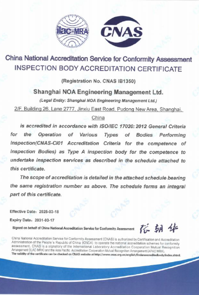 Inspection Institutions  CNAS(17020)